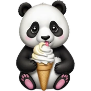 Panda eating ice cream sticker