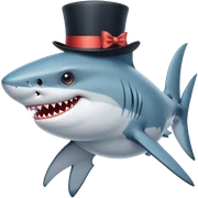 Shark with a top hat sticker