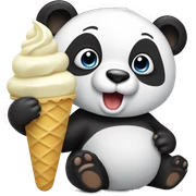 Panda eating ice cream sticker