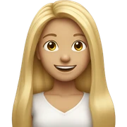 smiling girl with long blonde hair sticker