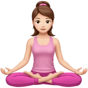 Mujer de piel blanca con ojos cafés, pelo café y atuendo rosa haciendo una pose de yoga(la más conocida) sticker