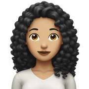 Head, woman with long black curly hair sticker