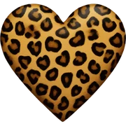 Leopard print heart sticker