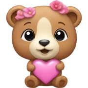 Rosa Herz mit Teddybär  sticker