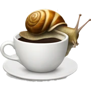 Snail drinking coffee sticker