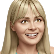 smiling girl with blonde hair sticker