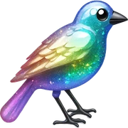 Sparkly glossy Pastel iridescent glass bird sticker