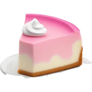 Pink cheesecake with white cream  sticker