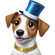 jack russell In a New Year's hat sticker