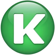 “K” on a green circle  sticker