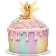 Fairy pastel cake sticker