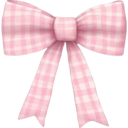Little light pink checkered bow with thin fabric  sticker