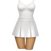 White glitter skirt sticker