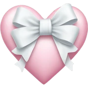 Pastel pink heart with white bow sticker