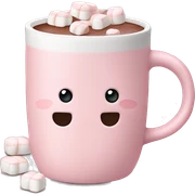 Light Pink mug of hot chocolate with marshmallows  sticker