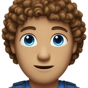 Man with blue eyes and brown curls sticker