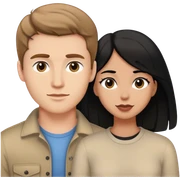 Caucasian boyfriend with light brown hair and girlfriend with black hair sticker