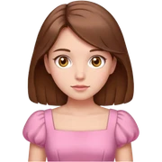 Girl with brown hair and honey eyes with pink dress sticker