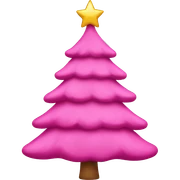 Pink christmas tree sticker