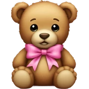 teddy bear with pink bow sticker