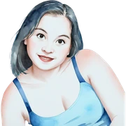 smiling girl in watercolor portrait sticker