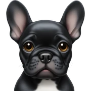 Solid black Frenchie puppy sticker