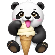 Panda eating ice cream sticker
