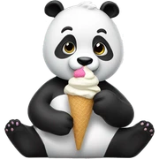Panda eating ice cream sticker