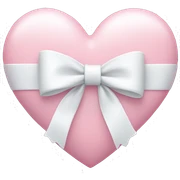 Pastel pink heart with white bow sticker