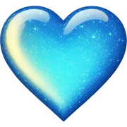 Sparkling blue heart  sticker