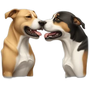 Two dogs fighting sticker
