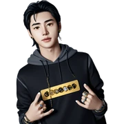 mysterious boy with jewelry sticker