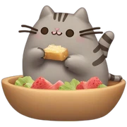 Pusheen eating sticker