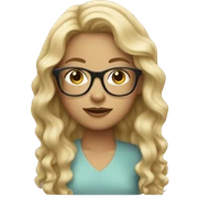 wavy Blonde haired girl with clear glasses sticker