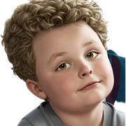 realistic portrait of a boy sticker