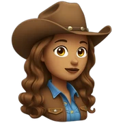 cowgirl brown hair sticker