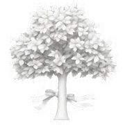 white tree with bow sticker