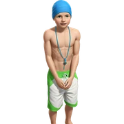 shirtless boy at the pool sticker