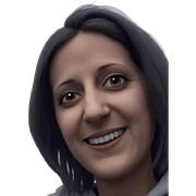 smiling girl under eerie sky sticker