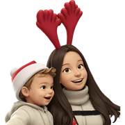 smiling girl in santa hat sticker