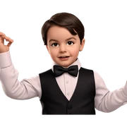 boy in vest and bowtie sticker