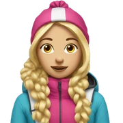 ski girl blonde  sticker