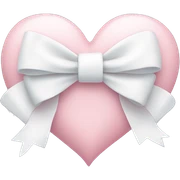 Pastel pink heart with white bow sticker