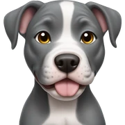 Gray Pitbull puppy sticker