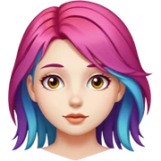 multicolored hair girl portrait sticker