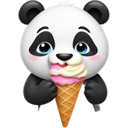 Panda eating ice cream sticker