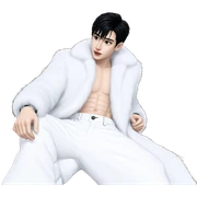 stylish boy in fur coat sticker