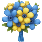 Blue and yellow bouquet sticker