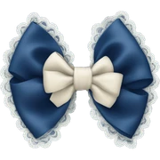navi blue bow with lace sticker