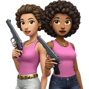 girls with guns and jewelry sticker